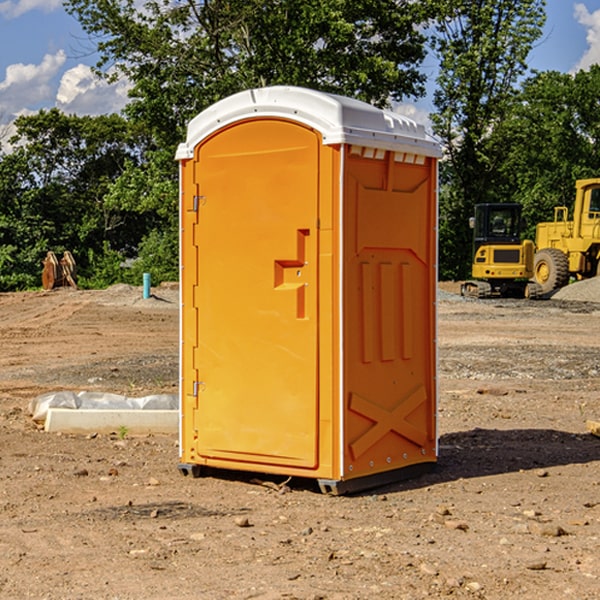 can i customize the exterior of the portable restrooms with my event logo or branding in Emmons